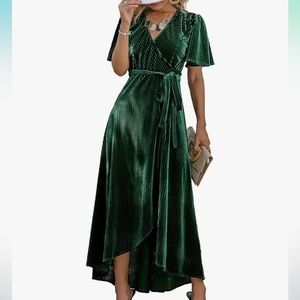 Amazon velvet hi-low wrap dress